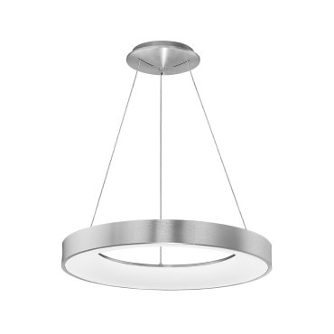 Nova Luce Rando Thin - Pendelleuchte - Ø 60 x 120 cm - 50W dimmbare LED inkl - gebürstetes Silber