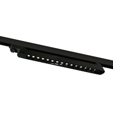 ONE Light Adjustable LED Linear Track Light - Stromschienenstrahler - 3-Phasen-Schienensystem - 48 x 3,3 x 4,5 cm - 15 x 1W LED inkl. - schwarz