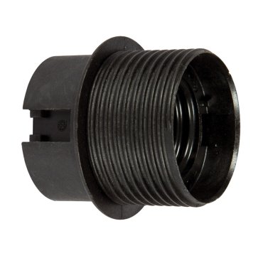 VK Lighting - Fassung E27 - Kunststoff - mit Gewinde &amp; Flansch - Ø 4,0 x 4,5 cm - schwarz