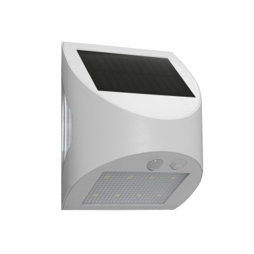 Century Italia Arcadia Max -  solarbetriebene Außenwandleuchte mit Sensor - 10,5 x 8 x 13 cm - 3W LED inkl. - IP65 - weiß