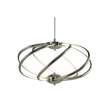 Searchlight Bardot - Pendelleuchte - Ø 51 x 150 cm - 42W dimmbare LED inkl - chrom und weiß