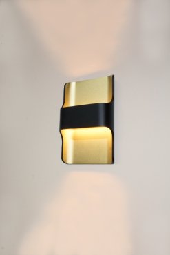 Artdelight Dallas - Wandleuchte - 16 x 7,8 x 24 cm - 2 x 8W dimmbare LED inkl - IP65 - schwarz &amp; matt gold