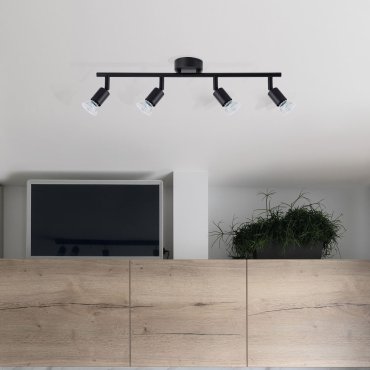 Nova Luce Lup - Aufbaustrahler 4L - 51 x 8 x 10,9 cm - schwarz satiniert