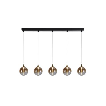 Searchlight Alchemy - Pendelleuchte - 120 x 150 cm - 19W dimmbare LED inkl. - schwarz, gold und amber