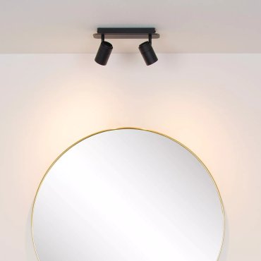 Lucide Lennert - Aufbaustrahler 2L - 28 x 7 x 12,5 cm - 2 x 5W dimmbare LED inkl. - IP44 - schwarz