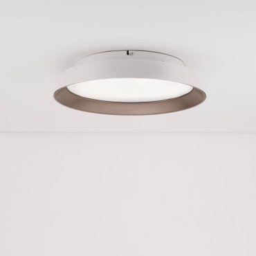 Nova Luce Vela - Deckenleuchte - Ø 45 x 9,5 cm - 30W dimmbare LED inkl. - sandweiß und kaffeebraun