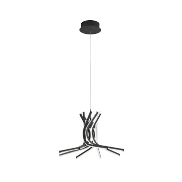 Nova Luce Norine - Pendelleuchte - 50 x 150 cm - 50W dimmbare LED inkl. - Sand schwarz