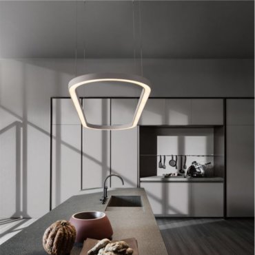 Nova Luce Cuppe - Hängelampe - 120 x 200 x 35 cm - 58W dimmbare LED inkl. - Sand Weiß