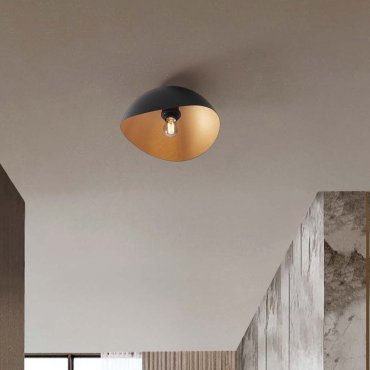 Nova Luce Opsi - Deckenleuchte - Ø 30 x 15 cm - Sand schwarz und gold