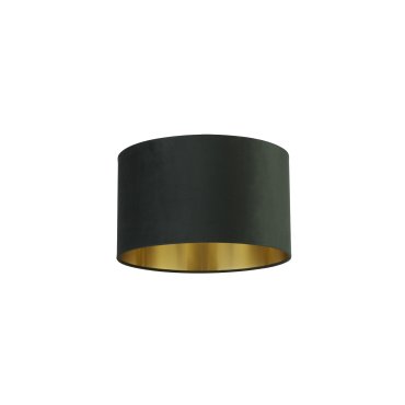Searchlight Drum Shade – lampenschirm - Ø 40 x 24 cm - dunkelgrün und gebürstetes gold