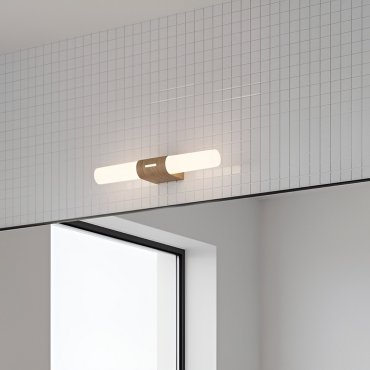 Nordlux Helva Double Basic - Wandleuchte - 10,6 x 5,7 x 42,5 cm - 9W LED inkl. - IP44 - holzfolie