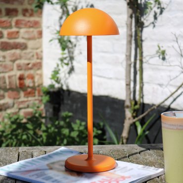 Lucide Joy - wiederaufladbare Tischleuchte - Ø 12 x 32 cm - 1.5W dimmbare LED inkl - IP54 - orange