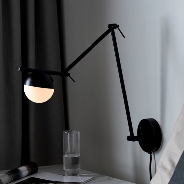 Nordlux Contina - Decken-/Wandleuchte mit Schalter - 73,6 x 12,5 x 37,2 cm - schwarz und opalweiß