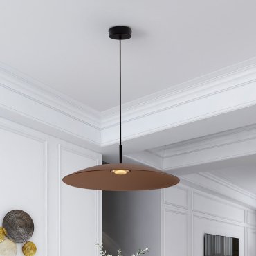 Nova Luce Polifemo - hängelampe - Ø 60 x 153 cm - 17W LED inkl. - Mokabraunes Glas und Sand schwarz