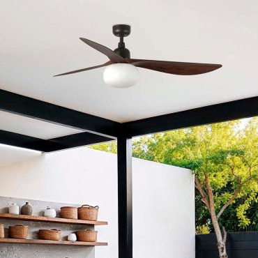 Faro Outwood L - deckenventilator mit licht - Ø 150 cm - IP44 - dunkelbraun und dunkle walnuss