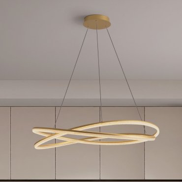 Nova Luce Ofelia - Hängelampe mit Fernbedienung - Ø 95 x 150 cm - 68W dimmbar LED inkl. - messing gold