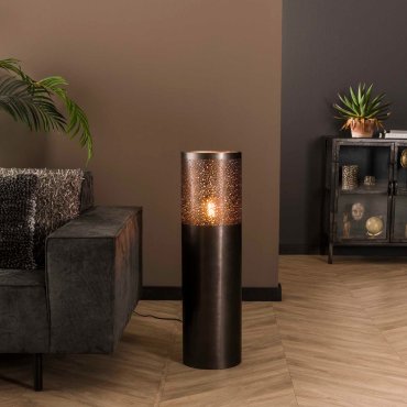 Vico Cylinder Nickel - Stehleuchte - Ø 25 x 90 cm - schwarzes Nickel