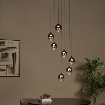 Lucide Tamino - Hängeleuchte - Ø 52 x 186 cm - 7 x 7W dimmbare LED inkl. - schwarz