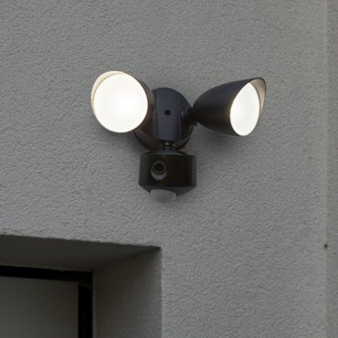 Lutec Draco - Außenwandleuchte mit Bewegungsmelder und Kamera - 23,4 x 15,8 x 19 cm - 19W LED inkl - IP44 - schwarz