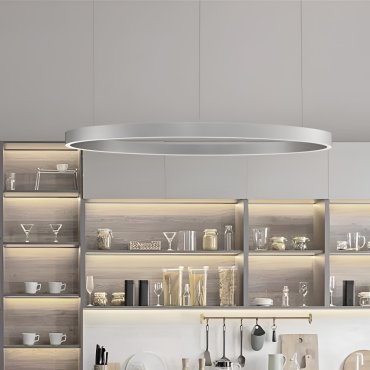 Nova Luce Elowen - Pendelleuchte - Ø 98 x 150 cm - 106W dimmbare LED inkl - silber
