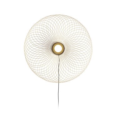 VK Lighting Synnefo - Wandleuchte mit Kabelschalter und Stecker - Ø 74 x 7 cm - 8W LED inkl - gold