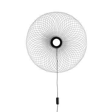 VK Lighting Synnefo - Wandleuchte mit Kabelschalter und Stecker - Ø 61 oder 74 cm - 8W LED inkl. - schwarz