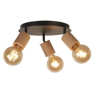 Searchlight Spinny - Aufbaustrahler 3L - Ø 42 x 15 cm - mattschwarz
