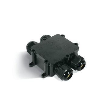 ONE Light - wasserdichte Kabelbox 2 in / 2 out - IP67 - schwarz
