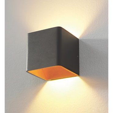 Artdelight Fulda - Wandleuchte - 10 x 10 x 10 cm - 6W dimmbare LED inkl - schwarz und gold