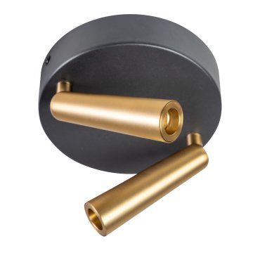 ETH Barry - aufbau spot 2L - Ø 13 x 2,5 cm - 6W LED inkl. - schwarz und messing
