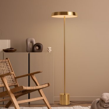 Nova Luce Vetro - Stehleuchte - Ø 40 x 136 cm - 33W  LED inkl. - Gold satiniert