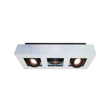 Artdelight Bosco - Aufbaustrahler 3L - 36 x 14 x 8,6 cm - weiß und schwarz