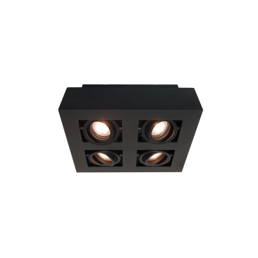 Artdelight Bosco - Aufbaustrahler 4L - 25 x 25 x 8,6 cm - schwarz