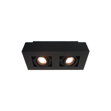 Artdelight Bosco - Aufbaustrahler 2L - 25 x 14 x 8,6 cm - schwarz