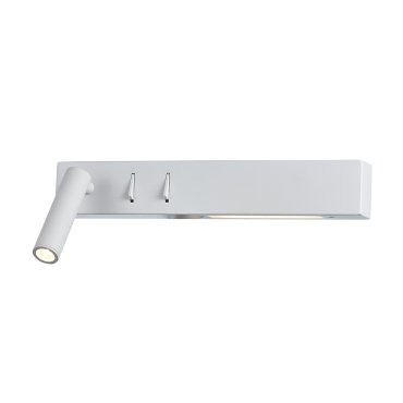 VK Lighting Bar - Wandleuchte mit Leselicht links - 30 x 17 x 5 cm - 3W + 6W LED inkl. - weiß