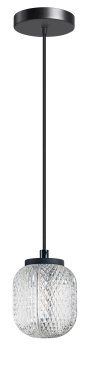 ETH Kristel - pendelleuchte - Ø 15 x 200 cm - transparent und schwarz