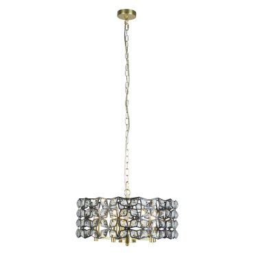 Searchlight Iris - Pendelleuchte - Ø 48 x 150 cm - schwarz und Messing satiniert