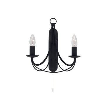 Searchlight Maypole - Wandleuchte mit Zugschalter - 31 x 31 cm - schwarz