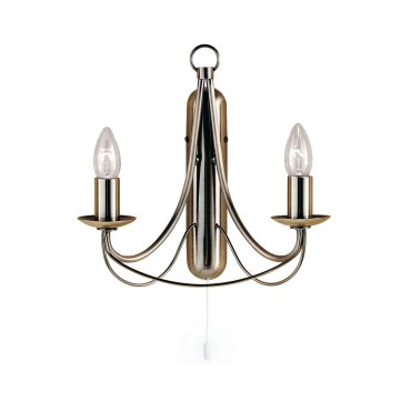 Searchlight Maibaum - Wandleuchte mit Zugschalter - 31 x 31 cm - Messing antik