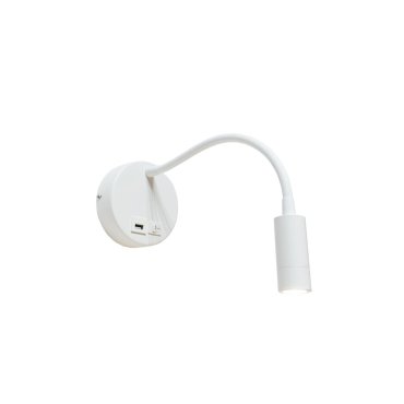 Artdelight Flex-USB - Wandleuchte mit Schalter und USB-Anschluss - Ø 11 x 34 cm - 3W LED inkl. - weiß
