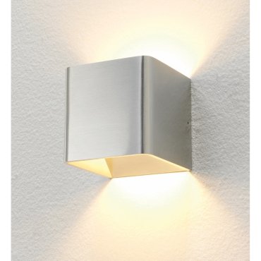 Artdelight Fulda - Wandleuchte - 10 x 10 x 10 cm - 6W dimmbare LED inkl - gebürstetes Aluminium