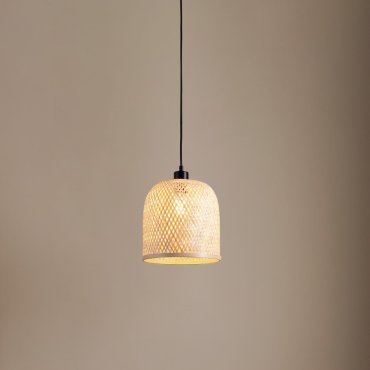 Nova Luce Intra - Hängelampe - Ø 23 x 130 cm - Bambus natur und Schwarz