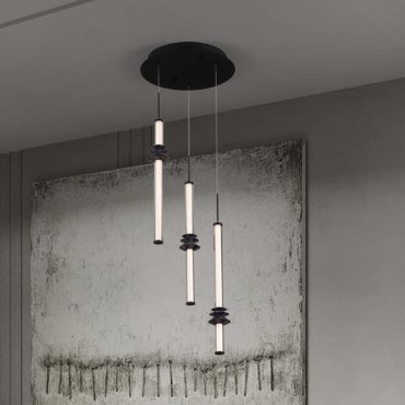 Nova Luce Stalactite - Hängelampe - Ø 35 x 170 cm - 18W dimmbar LED inkl. - sand schwarz