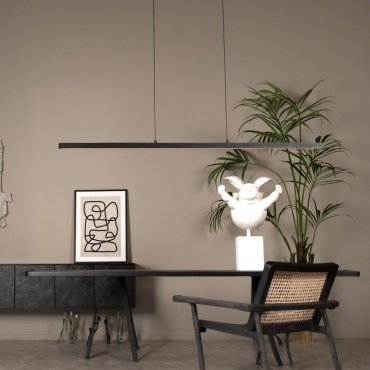 Lucide Sigma - Pendelleuchte - 147,7 x 8,2 x 150 cm - 36W dimmbare LED inkl - schwarz