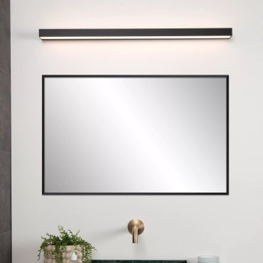 Lucide Alexa - Wandleuchte länglich - 13W LED inkl - 90 x 8 x 3,6 cm - IP44 - schwarz