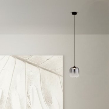 Nova Luce Aelia - Hängelampe - Ø 14 x 150 cm - 3W LED inkl. - matt schwarz und rauchgrau