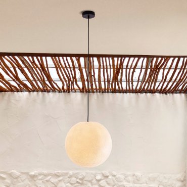 Nova Luce Moon - Außen-Pendelleuchte - Ø 40 x 200 cm - IP65 - Weiß und schwarz