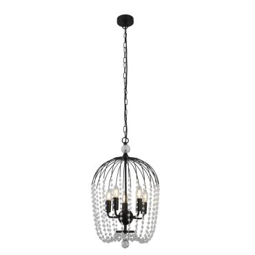 Searchlight Shower - Hängeleuchte - Ø 36 x 150 cm - schwarz und transparent