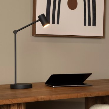 Lucide Tipik - wiederaufladbare Tischleuchte - 28,9 x 15 x 64 cm - 3 Stufen Dimmer - 3W LED inkl - schwarz