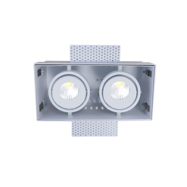 Artdelight Trofa - Einbaustrahler 2L - 195 x 95 mm, 197 x 97 mm Einbaumaß - weiß